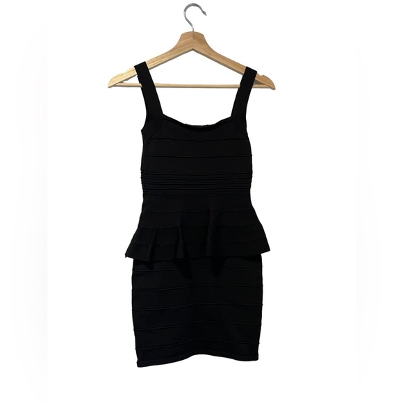 Black Body Con Peplum Dress Size Small - Picture 7 of 7